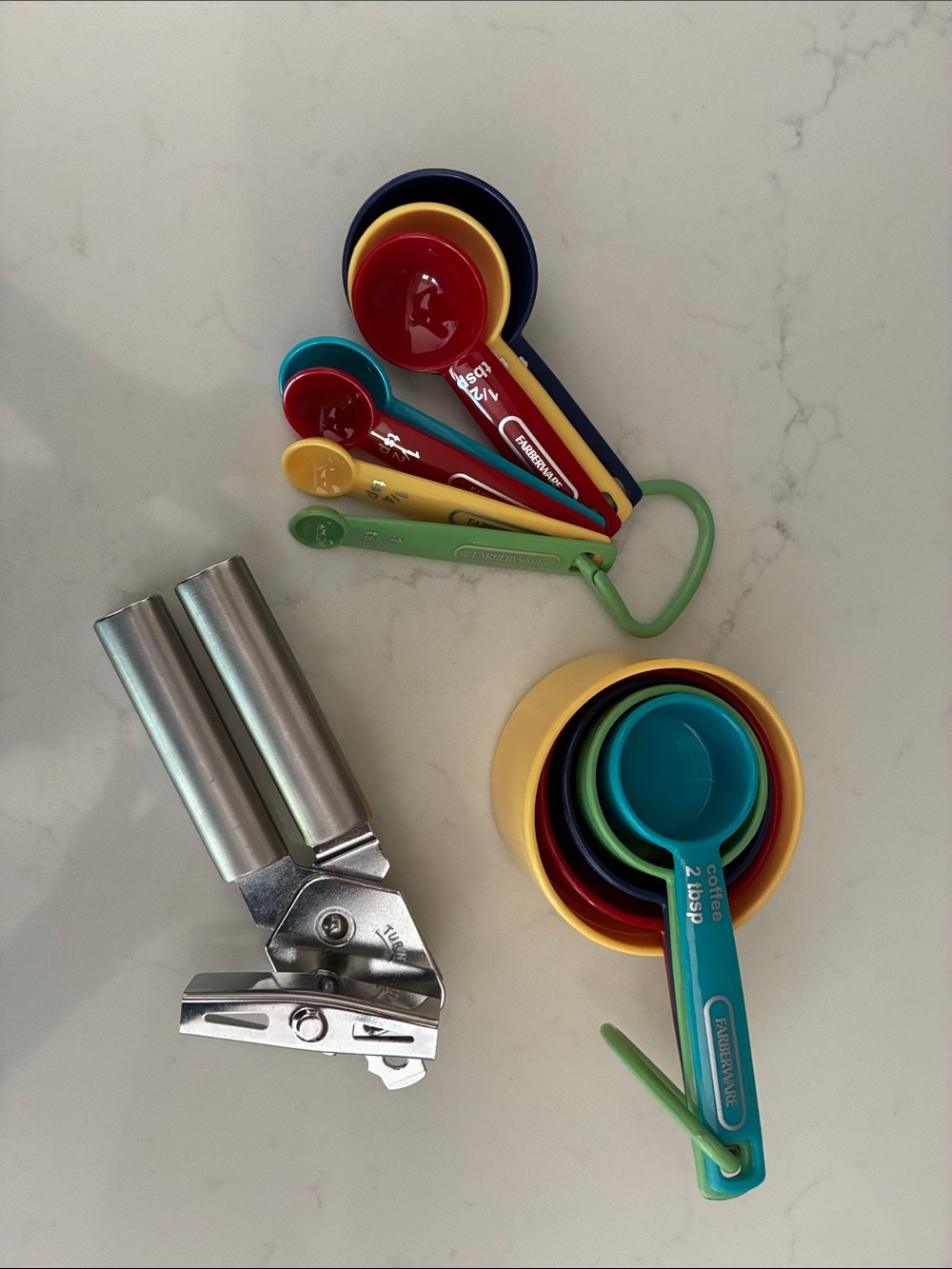 Colorful Measuring Cup and Spoon Set with Stainless Can Opener - Multicolor
